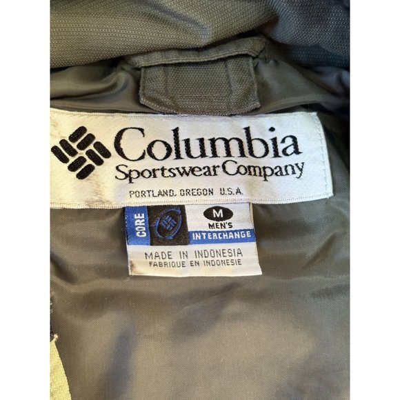 VINTAGE COLUMBIA BOULDER RIDGE 3 IN 1 JACKET MENS SIZE M GREEN BLACK *READ* - Picture 11 of 12